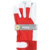 General Handling Gloves, Red/White, Leather Coating, Cotton Lined, Size 7 thumbnail-3