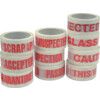 'Caution Liquids' Adhesive Safety Tape, Vinyl, White, 50mm x 66m, Pack of 5 thumbnail-1