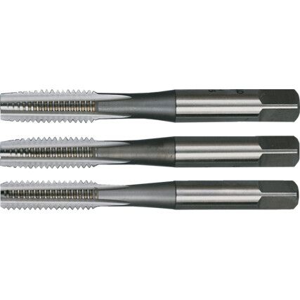 Hand Tap Set , 1/2in.  x 20, UNF, High Speed Steel, Bright, Set of 3
