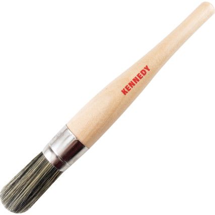 10/32in., Round, Natural Bristle, Sash Brush, Handle Wood