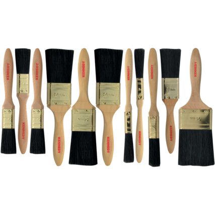 1 1/2in./1/2in./1in./2in./3/4in./3in., Flat, Natural Bristle, Angle Brush Set, Handle Wood