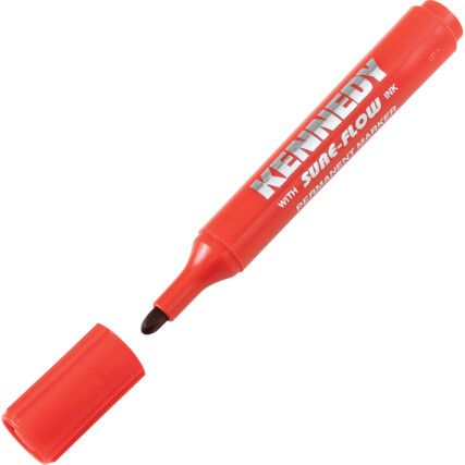 Permanent Marker, Red, Medium, Bullet Tip, Single