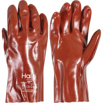 Mechanical Hazard Gloves, Red, Jersey Liner, PVC Coating, EN388: 2003, 4, 1, 1, 1, Size 11in.