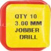 Jobber Drill, 3mm, Normal Helix, High Speed Steel, Bright thumbnail-3