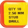S100, Stub Drill, 2.5mm, High Speed Steel, Black Oxide thumbnail-3