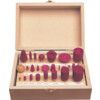 24 Piece - Assorted Aluminium Oxide Mounted Point Sets Supplied in fitted wooden bench case thumbnail-0