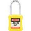 Lockout Keyed Padlock, Keyed Different, Nylon, Yellow, 42mm Width, Weatherproof thumbnail-1