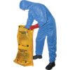 Guard Master, Chemical Protective Coveralls, Disposable, Blue, SMS Nonwoven Fabric, Zipper Closure, Chest 52-54", 2XL thumbnail-1