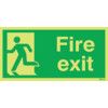 Fire Exit Man Left Photoluminescent Vinyl Sign 300mm x 150mm thumbnail-0
