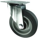 Medium Duty Pressed Steel Castors, Grey Rubber Tyres with Nylon Wheels thumbnail-4