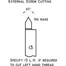 No.13 - Butt Welded Tools - External Screw Cutting - R/H thumbnail-1