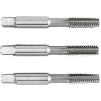 Hand Tap Set , 3/8in.  x 16, UNC, High Speed Steel, Bright, Set of 3