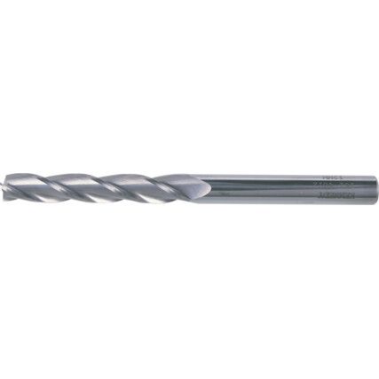 End Mill, Long, 3mm, Plain Round Shank, 3fl, Carbide, Uncoated
