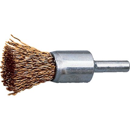 24mm Brass, Crimped Wire Flat End De-carbonising Brush - 30SWG