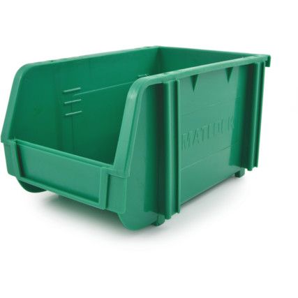 Storage Bins, Plastic, Green, 157x237x132mm