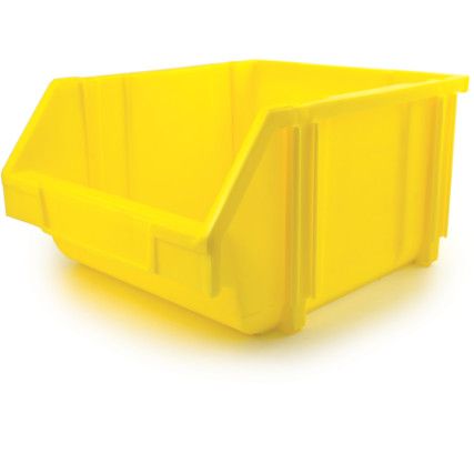 Plastic Storage Bin, Yellow, 184mm x 280mm x 350mm