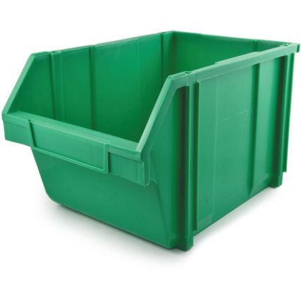 Plastic Storage Bin, Green, 260mm x 280mm x 425mm