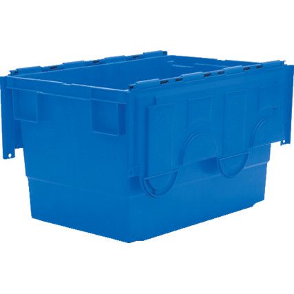 Euro Container with Lid, Blue, 600x400x335mm, 68L