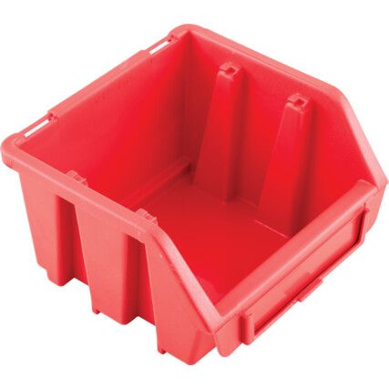 Storage Bins, Plastic, Red, 116x112x75mm
