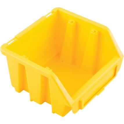 Storage Bins, Plastic, Yellow, 116x112x75mm