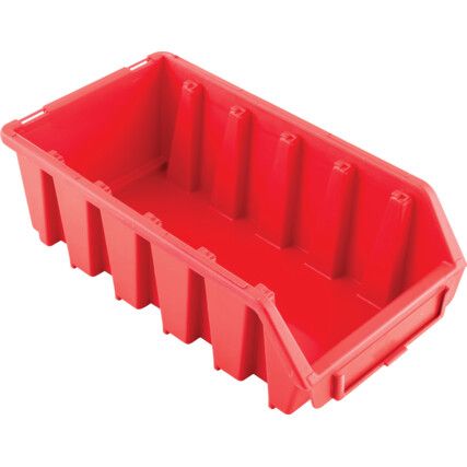 Storage Bins, Plastic, Red, 116x212x75mm