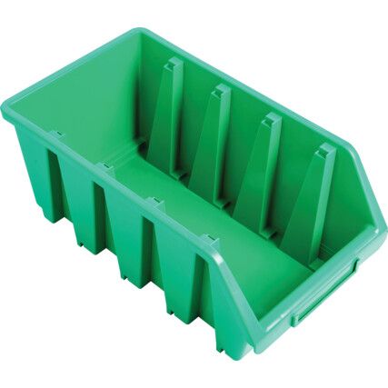 Storage Bins, Plastic, Green, 204x340x155mm