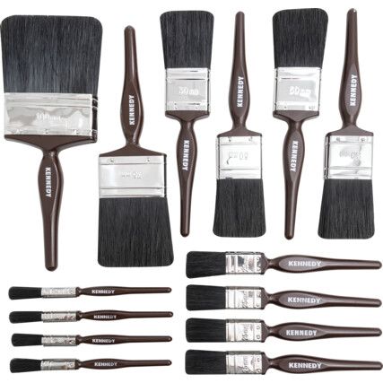 1/2in./1in./2in./3in., Flat, Natural Bristle, Angle Brush Set, Handle Plastic