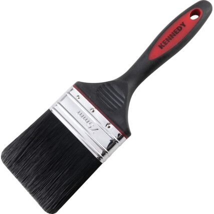 3in., Flat, Synthetic Bristle, Angle Brush, Handle Rubber