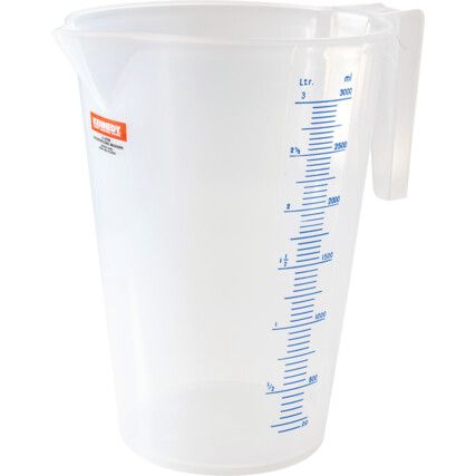 Measure, 3L, Polypropylene, Compatible with Oil/Petrol/Water