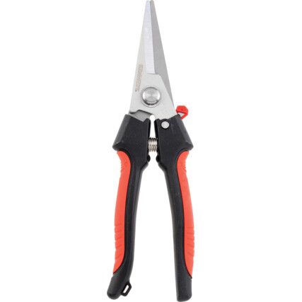 Manual Tin Snips, Cut Straight, Blade Stainless Steel