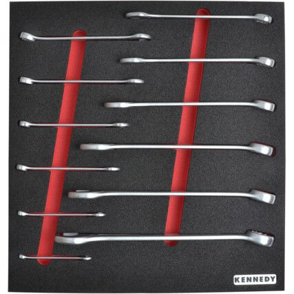 12 Piece 1/4-1in A/F Combination Spanner Set in 2/3 Foam Inlay for tool Cabinets