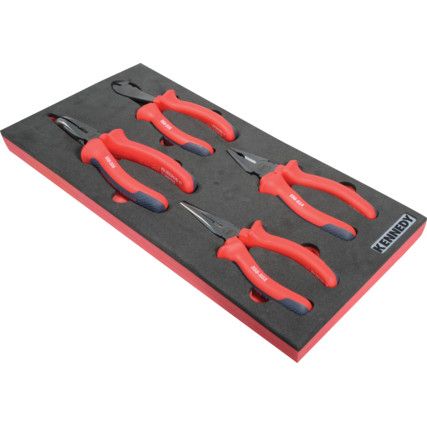 4 Piece Pro-Torq VDE Insulated Pliers Set in 1/3 Width Foam Inlay for Tool Chests