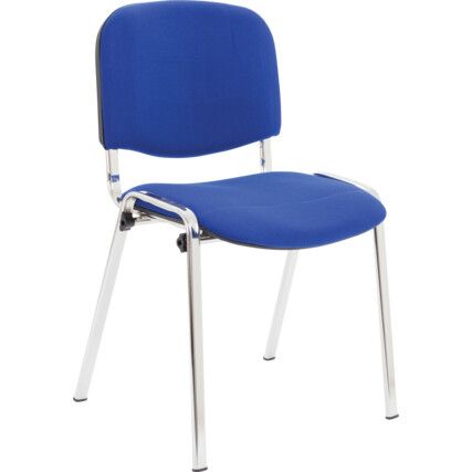 CONFERENCE CHROME STACKING CHAIR BLUE