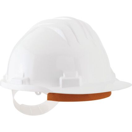 Safety Helmet, White, HDPE, Standard Peak, Includes Side Slots