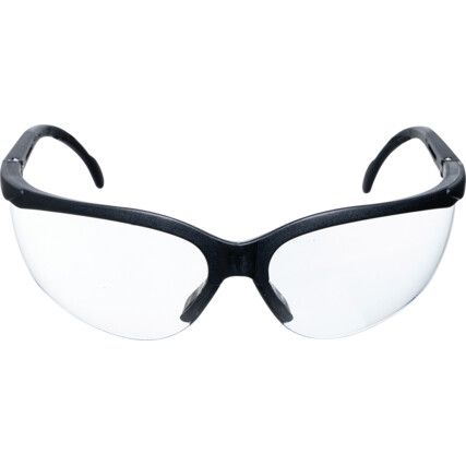 Safety Glasses, Clear Lens, Black Half-Frame, Impact-Resistant/UV-Resistant/High-Temperature Resistant