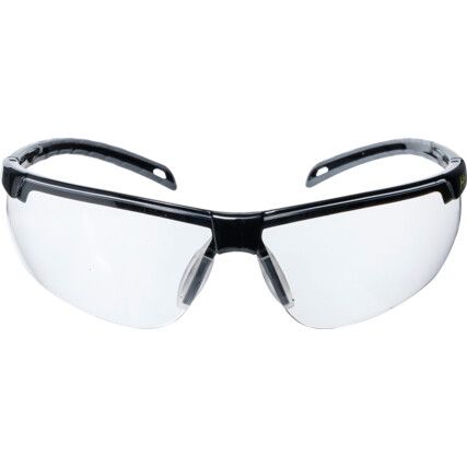 Safety Glasses, Clear Lens, Black Half-Frame, UV-Resistant/Impact-Resistant/Scratch-Resistant