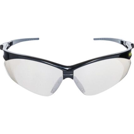 Safety Glasses, Silver Mirror Lens, Black Half-Frame, Anti-Fog/Scratch-Resistant