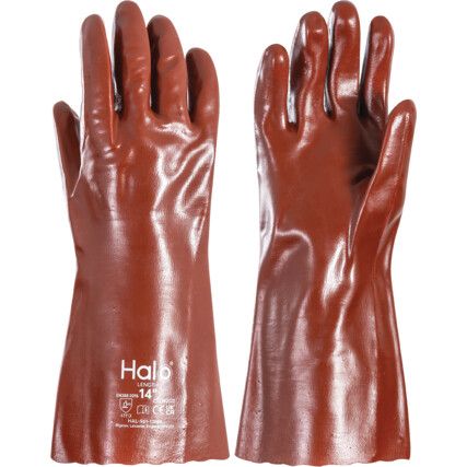 Mechanical Hazard Gloves, Red, Jersey Liner, PVC Coating, EN388: 2003, 4, 1, 1, 1, Size 14in.