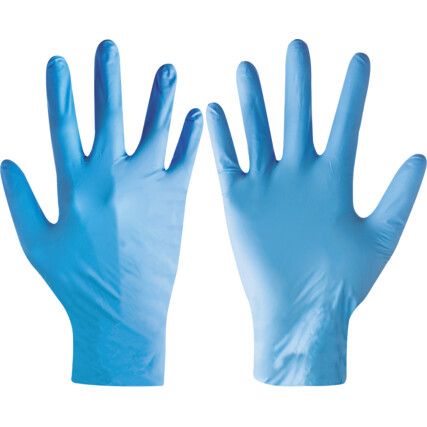 Disposable Gloves, Blue, Nitrile, 2.8mil Thickness, Powder Free, Size XL, Pack of 100