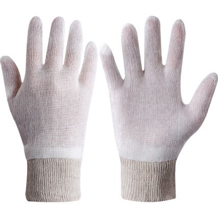 General Handling Gloves, Natural, Uncoated Coating, Cotton Liner, Size 9