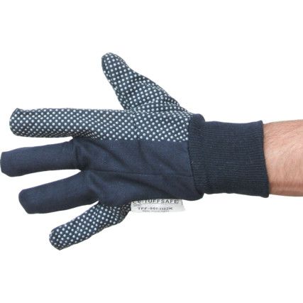 Mechanical Hazard Gloves, Blue, PVC Coating, Cotton Liner, Size 9