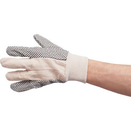 General Handling Gloves, Black/White, Vinyl Coating, Cotton Liner, Size 9