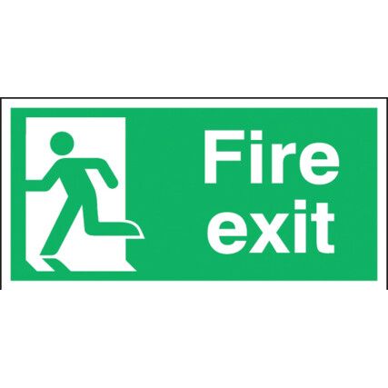 Fire Exit Man Left Vinyl Sign 300mm x 150mm