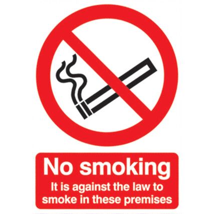 No Smoking it is Against the Law Vinyl Sign 148mm x 210mm