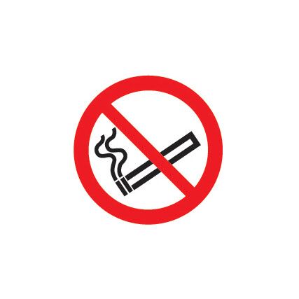 No Smoking Rigid PVC Symbol Sign 100mm x 100mm