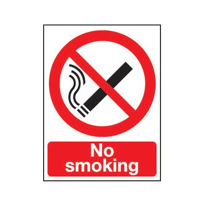 No Smoking Rigid PVC Sign 148mm x 210mm