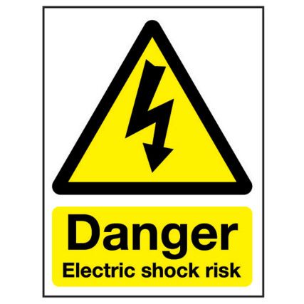 Electric Shock Risk Rigid PVC Danger Sign 148mm x 210mm