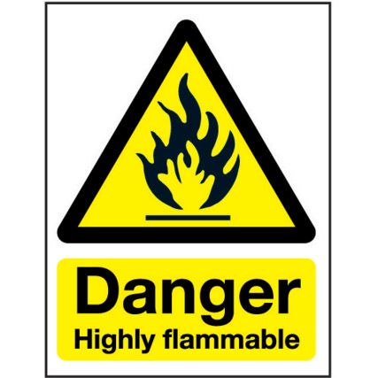 Highly Flammable Rigid PVC Danger Sign 297 x 420mm