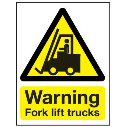 Fork Lift Trucks Rigid PVC Warning Sign 297 x 420mm