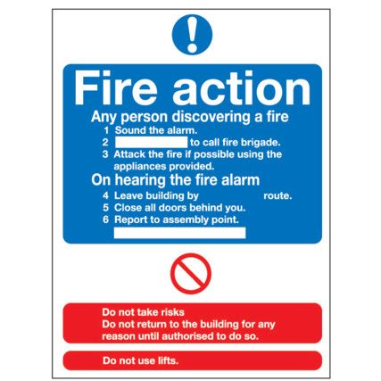 If You Discover a Fire Rigid PVC Sign 210mm x 297mm
